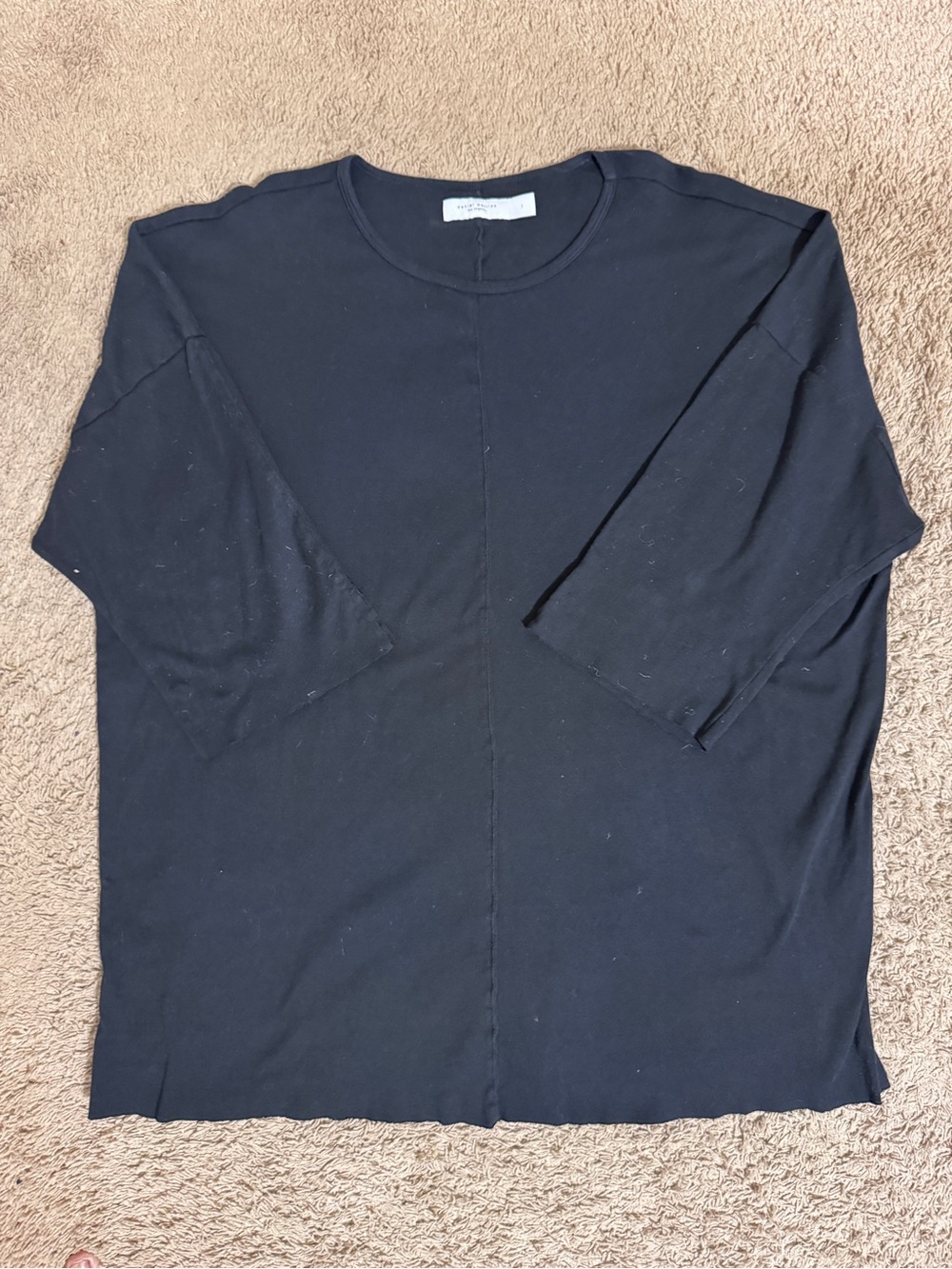 Daniel Patrick Men's Black Oversized Short Sleeve Crewneck Shirt size L Goth